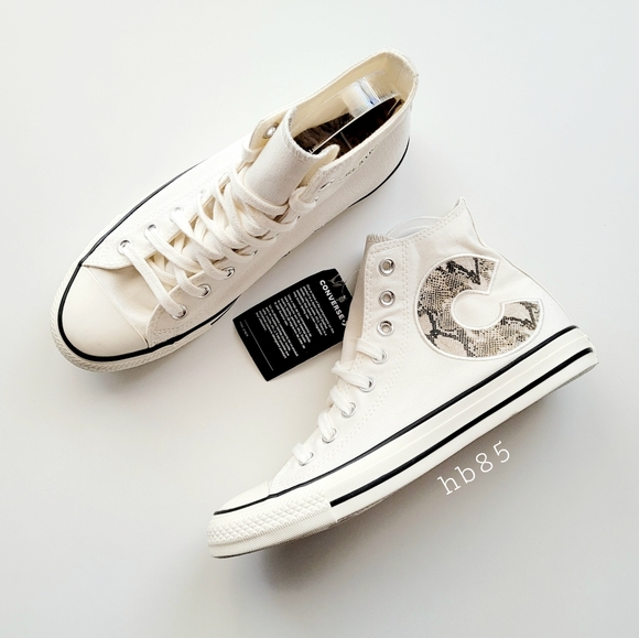 Converse CTAS Hi Egret/Black/Egret Snake Print - Picture 2 of 8